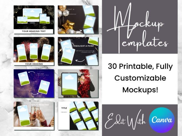 Download 30 New Years Digital Product Mockups - Product mockup Collection