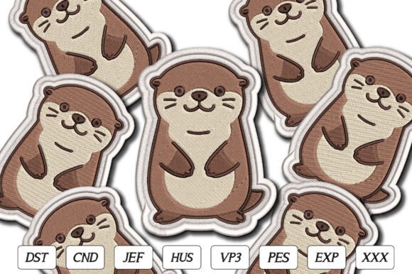Download Cute Otter Embroidery Design - Premium Resources