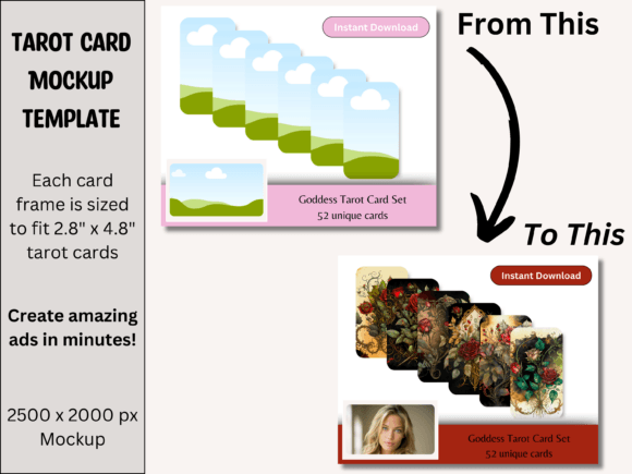 Download Tarot Card Product Mockup Photo- Canva - Product mockup Collection