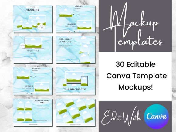Download 30 Blue Marble Digital Product Mockups - Product mockup Collection